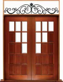 15 panel diagonal: double door