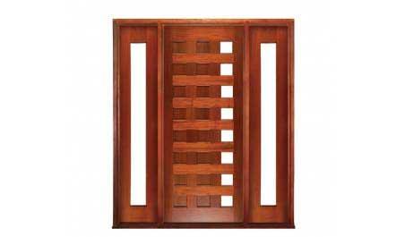 24 panel margin glazed: single door +  two sidelights