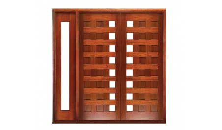 24 panel margin glazed: double door + sidelight on left