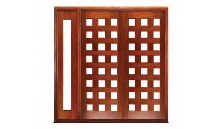 24 glazed panel: double door + sidelight on left