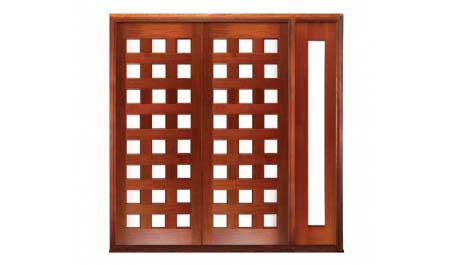 24 glazed panel: double door + sidelight on right