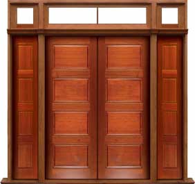 horizontal 4 panel: double door + sidelight on right