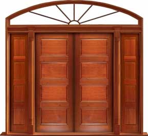 horizontal 4 panel: double door + sidelight on right