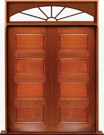 horizontal 4 panel: double door + sidelight on right