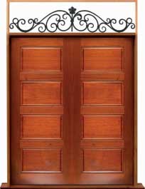 horizontal 4 panel: double door + sidelight on right