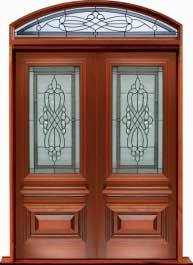 sovereign leadlight: double door +  two sidelights