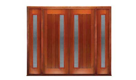 vertical plank with "safebreeze" ventilation: double door +  two sidelights