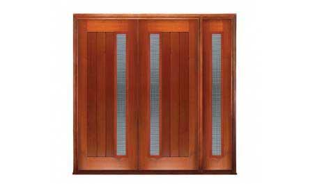 vertical plank with "safebreeze" ventilation: double door + sidelight on right