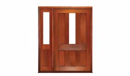 center glazed vermont pivot: single door + sidelight on left