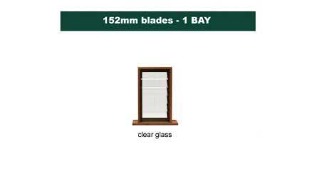152 mm blades  450 mm width  clear glass louvre: single gallery