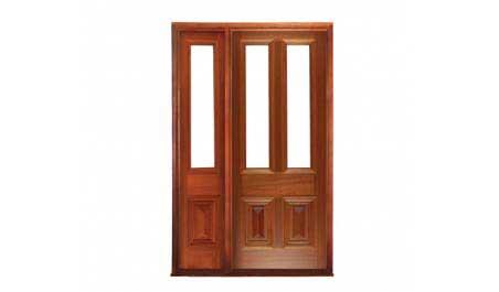 glazed cricket bat: single door + sidelight on left