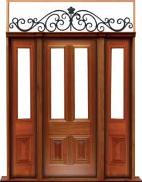 glazed cricket bat: door in frame