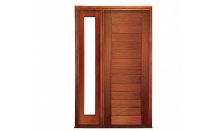 horizontal plank: single door + sidelight on left