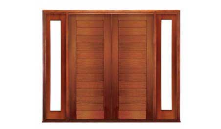 horizontal plank: double door +  two sidelights