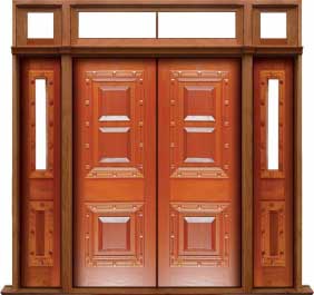 mediterranean: single door +  two sidelights