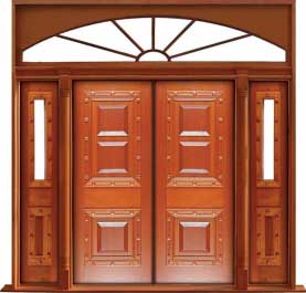 mediterranean: single door +  two sidelights