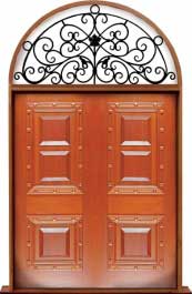 mediterranean: single door +  two sidelights