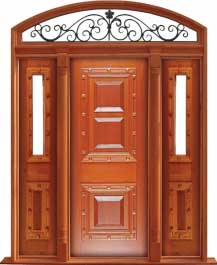 mediterranean: single door +  two sidelights