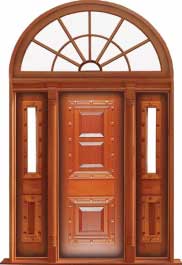 mediterranean: single door +  two sidelights
