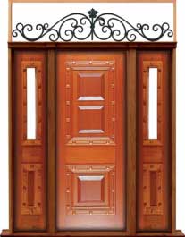 mediterranean: single door +  two sidelights