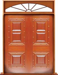 mediterranean: single door +  two sidelights