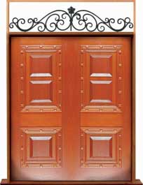 mediterranean: single door +  two sidelights