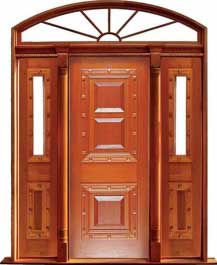 mediterranean: single door +  two sidelights