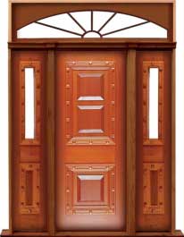 mediterranean: single door +  two sidelights