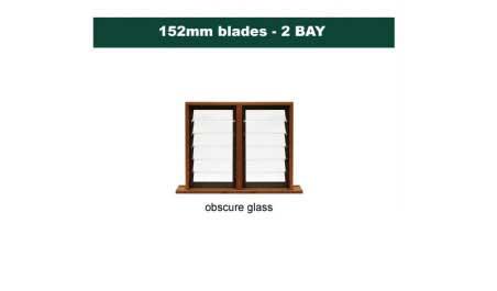 152 mm blades  868 mm width  NFP frost glass louvre: twin gallery