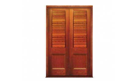 panelled fixed blade storm shutter: double door