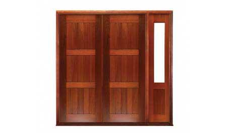 plank & rail: double door + sidelight on right