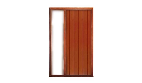 shaker vertical plank: single door + fixed glass on left