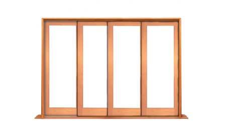 double glazed single light: 4 doors (3 sliding) - OXXX /XXXO