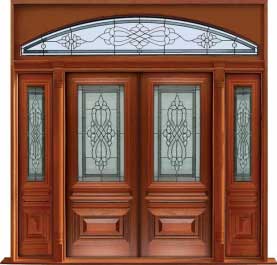 sovereign leadlight: double door +  two sidelights