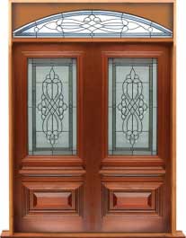 sovereign leadlight: double door +  two sidelights