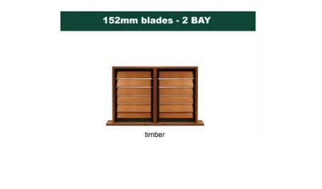 152 mm blades  1168 mm width  timber louvre: twin gallery