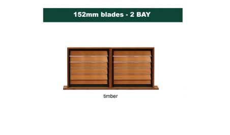 152 mm blades  1768 mm width  timber louvre: twin gallery