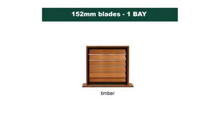 152 mm blades  900 mm width  timber louvre: single gallery