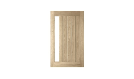 vertical plank glazed oak pivot: door only