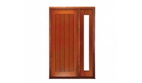 vertical plank: single door + sidelight on right